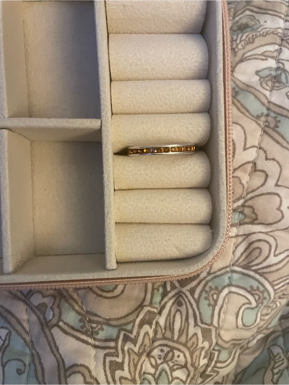 925 Sterling Silver Citrine Band Eternity - Stackable Ring